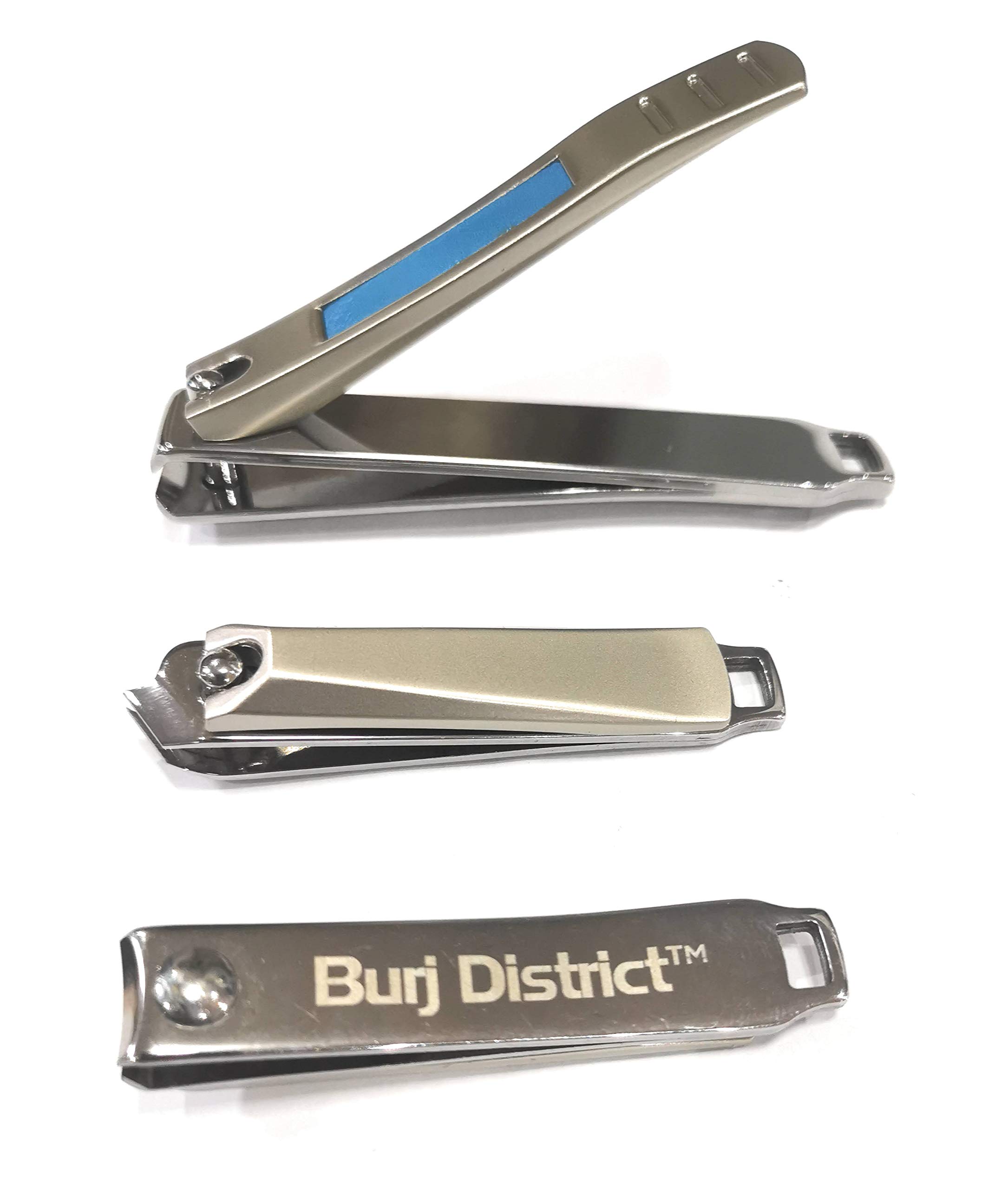 3 Pieces Nail Care Kit Toe Nail Clippers Cutters Nipper Chiropody For Thick Nails Stainless Steel - with Carry Case (Champagne Gold)