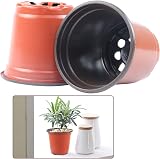 Augshy 150 Pcs 4 Inch Plastic Nursery Pots Seed Starting Succulent Transplant view 4