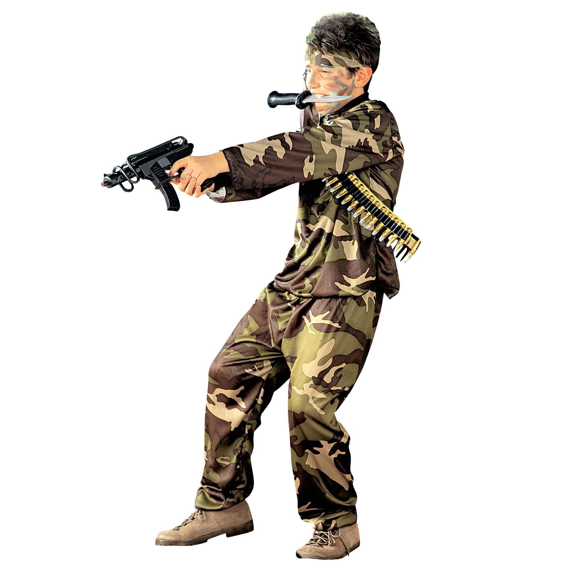 W WIDMANN MILANO Party Fashion - Soldier Costume for Boys, Military, Army, Carnival, Themed Parties, Size 116 cm / 4-5 Years, Camouflage