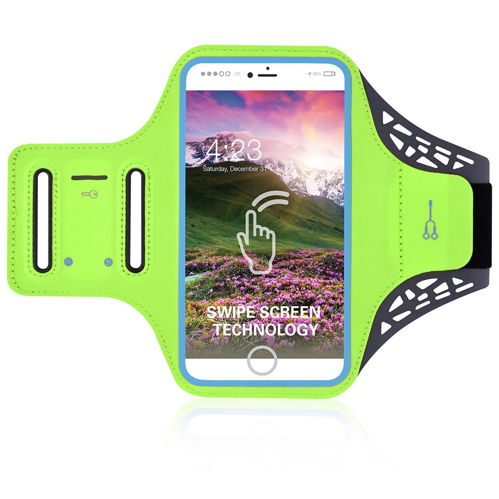 Sportarmband Handyhülle Running Armband Schutzhülle Armhalter Armtasche für Iphone 6 Plus / 6S Plus / 7 Plus Samsung Galaxy Note 5 4 3 Hinweis Edge S5 S6 S7 Edge Plus joggen Laufen Gym Radfahren Sport Band Dual Arm-Größe Slots wasserfeste S