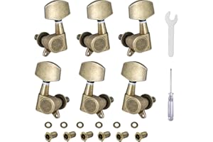 6Pack Guitar Locking Tuner Tuning Peg Machine Heads (Tuning Pegs & Knobs) for Electric/Acoustic Guitars - 3 Left + 3 Right (B