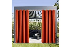DREAM ART Outdoor Waterproof Blackout Thermal Insulated Privacy Curtains, Grommet Top Windproof Patio Drapes for Porch, Gazeb