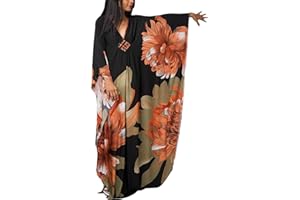 Venasha Womens Caftan Floral Print Kaftan Dress Short Sleeve Swimsuit Cover up Loungewear for Summer