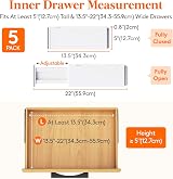Lifewit 5 Pack Adjustable Drawer Dividers 34-56 cm White view 2