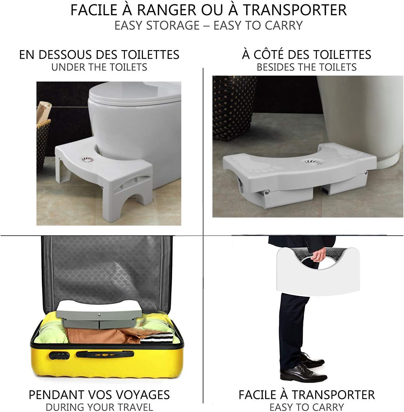Toilet Steps Squatting Stool Foldable Toilet Stool Convenient and Compact for Bathroom Home (1PCS): Health & Personal Care
