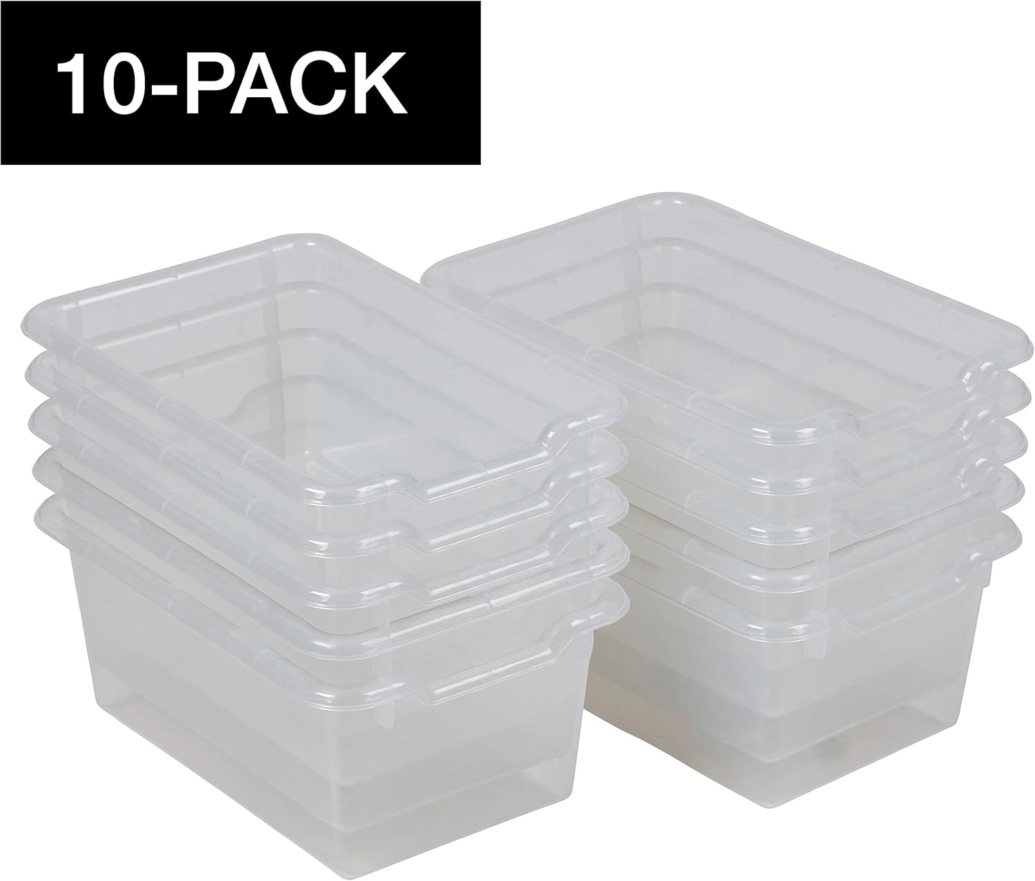 ECR4Kids Scoop Front Storage Bins, 10Pack, Clear ECR4Kids Amazon.ca