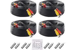 ANLINK 4 Pack 100ft/30M All-in-One Video Power Cables, BNC Extension Surveillance Camera Wires for CCTV Security DVR System I