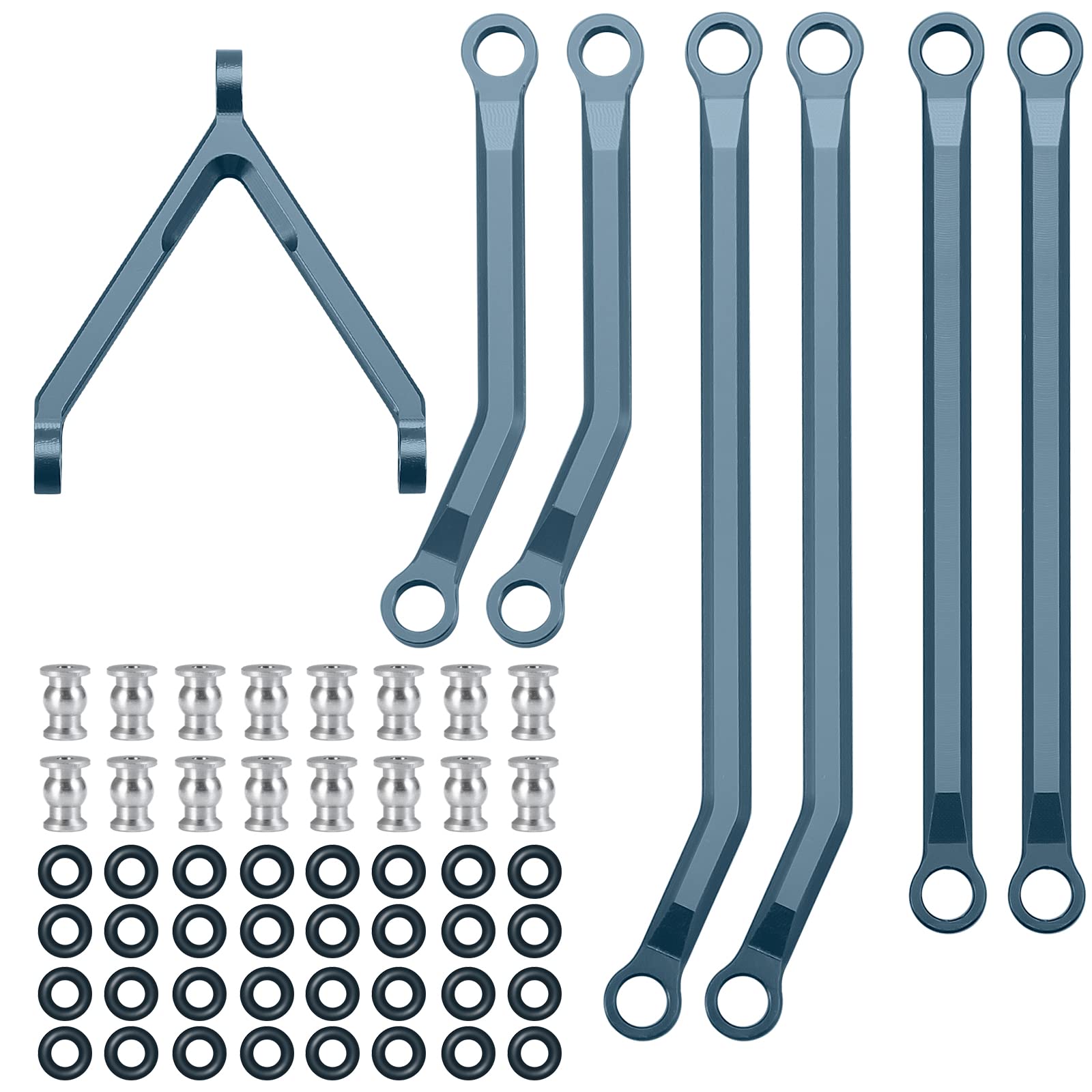 AXspeed 1 Set CNC Steering Links Set High Clearance Chassis Linkage for Axial SCX24 AXI90081 Deadbolt RC Car (Titanium)