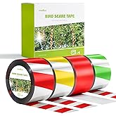 TRILINK Bird Scare Tape 656ft (4 Rolls) - Reflective Bird Repellent Tape for Garden, Farm, Fruit Trees, Balcony - Outdoor Effective Bird Deterrent Ribbon Devices