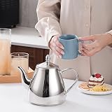 Stainless Steel Teapot with Infuser 52oz 1.5L 5-6 Cups Silver view 7