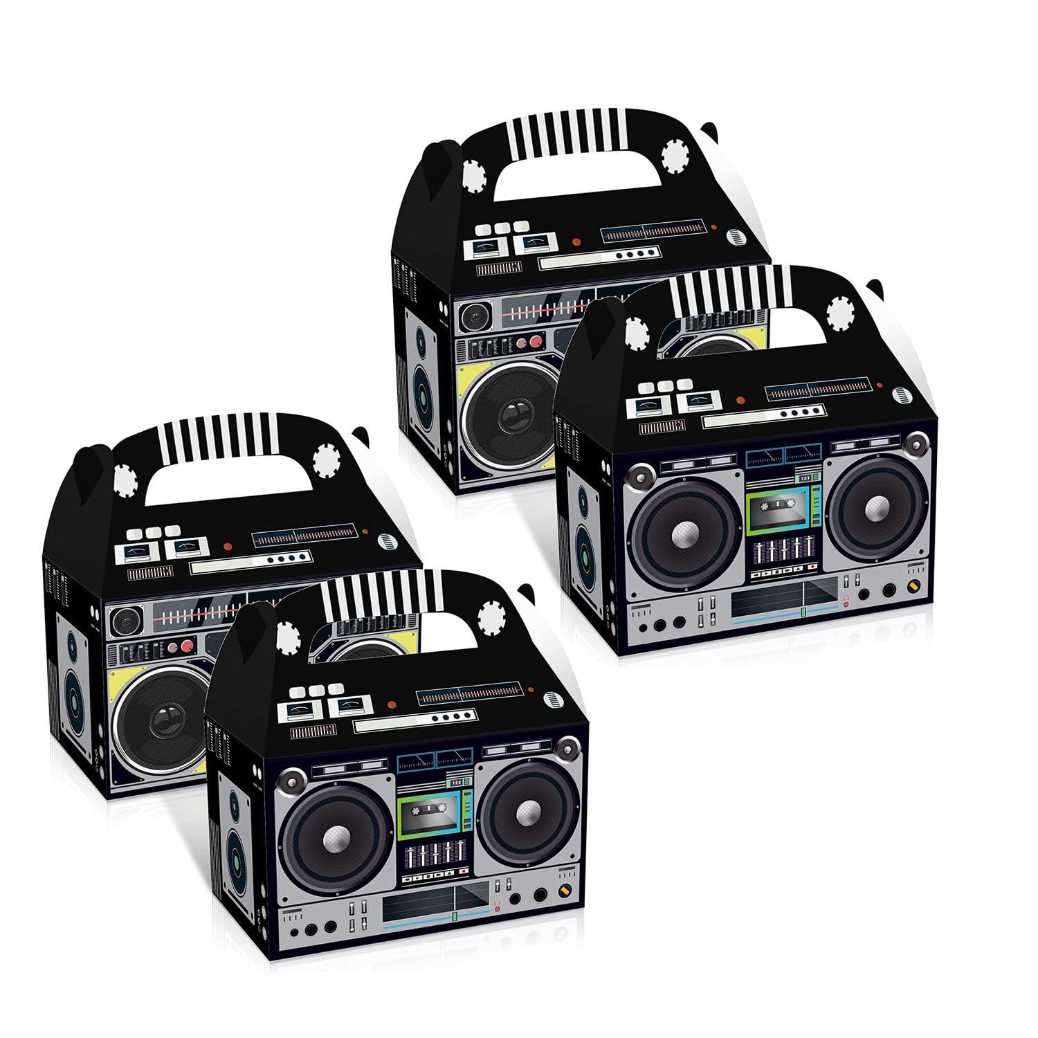 KJKVIVH 80S Decorations Novelty Boom Favor Box Vintage Decorations Candy Table Decorations, 80S 24Pcs