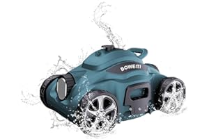 BOWEITI Cordless Robotic Pool Cleaner, Automatic Swimming Pool Vacuum for InGround Pools, 110 min Runtime, for Pools up to 1100 Sq.ft
