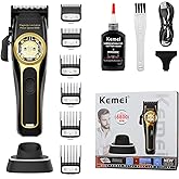 KEMEI Professional Hair Clippers for Men, Clippers for Hair Cutting, Barber Clippers, Cordless Rechargeable Hair Clipper, Haircut Clippers, Hair Cutting Tools, LED Display, Gifts for Men