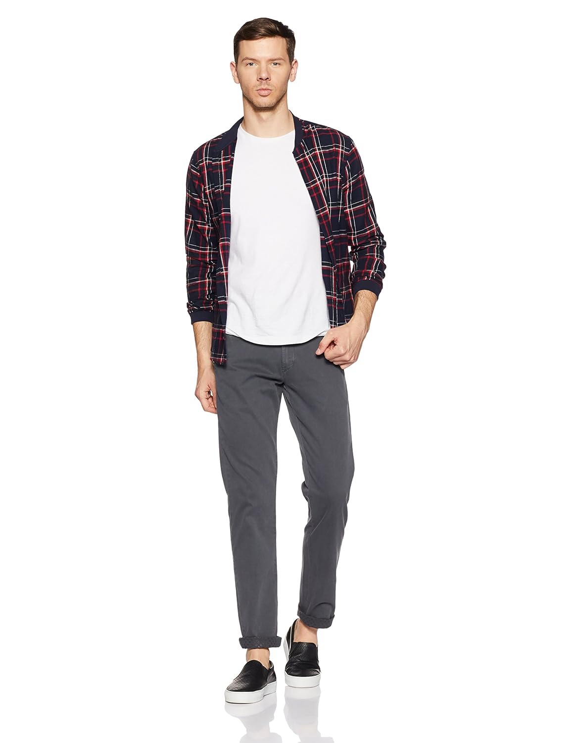 arrow sports men's straight fit casual trousers