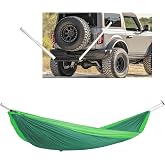 Kojem Hitch Mount Hammock Stand for 2" Vehicle Receiver hitches Class III &amp; | IV Trailer Hitch Steel Aluminium Powder Coated Stand 300lbs Capacity (Black+Silvery)