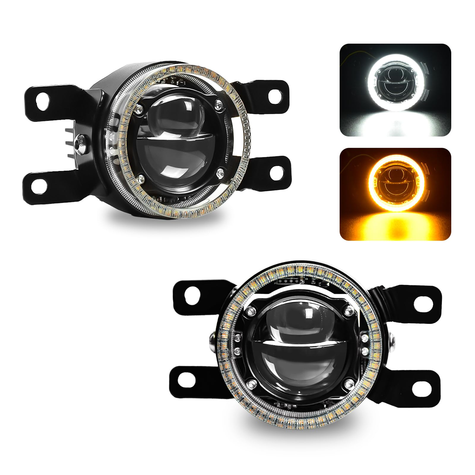 Photo 1 of Angel Eye Laser Fog Light with DRL For Toyota 2007-2014 Camry, 2008-2015 Avalon,2010-2022 4Runner, 2012-2023 Tacoma,2015-2020 Tundra,2016-2022 RAV4, 2016-2019 Highlander,LED Fog Lamp Set with HB&LB