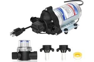 BETOLLO Industrial Diaphragm Water Pump 2088-594-154, 198 GPH, 115 Volt, 1/2in, Portable Electric Utility Water Pump 45PSI/3.1Bar, 3.3GPM/11.4LPM