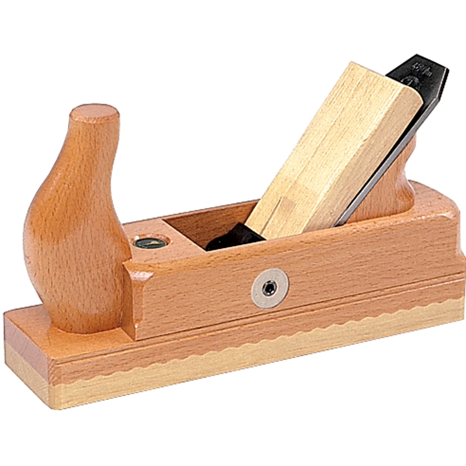 Ulmia HW 4-48 Wood Pour/Single case HW4-48 ~ Hobel with White Beech Sole and Simple Iron, Especially Suitable for Tapered Pipes, Carved Boards and deerwood ~ 240mm x 64mm