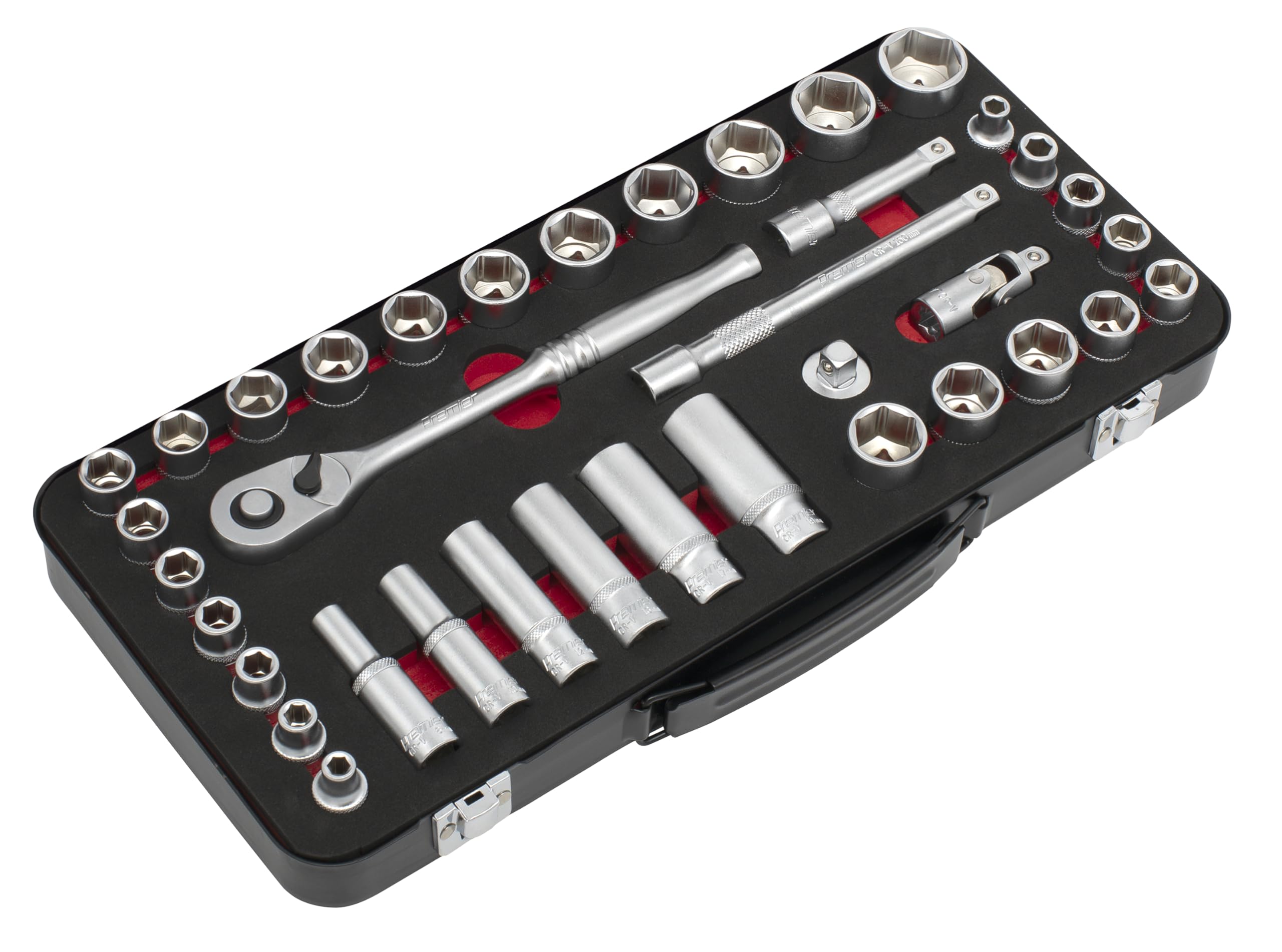 Sealey Premier Platinum 37pc 3/8" Sq Drive Socket Set - Metric/Imperial - AK7923