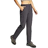 Haimont Women's Hiking Cargo Pants Quick Dry Lightweight Ripstop Stretch Nylon Travel Pants with Zip Pockets Water Repellent
