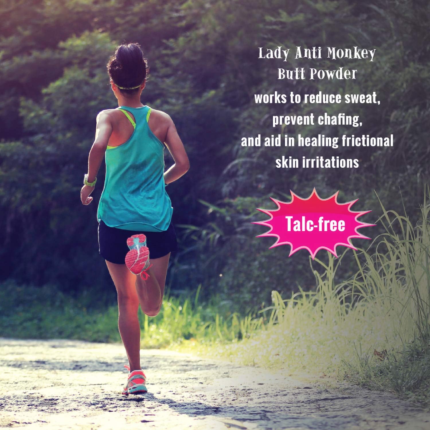 Lady Anti Monkey Butt | Women's Body Powder with Calamine | Prevents Chafing and Absorbs Sweat | Talc Free | 6 Ounces | Pack of 1: Health & Personal Care