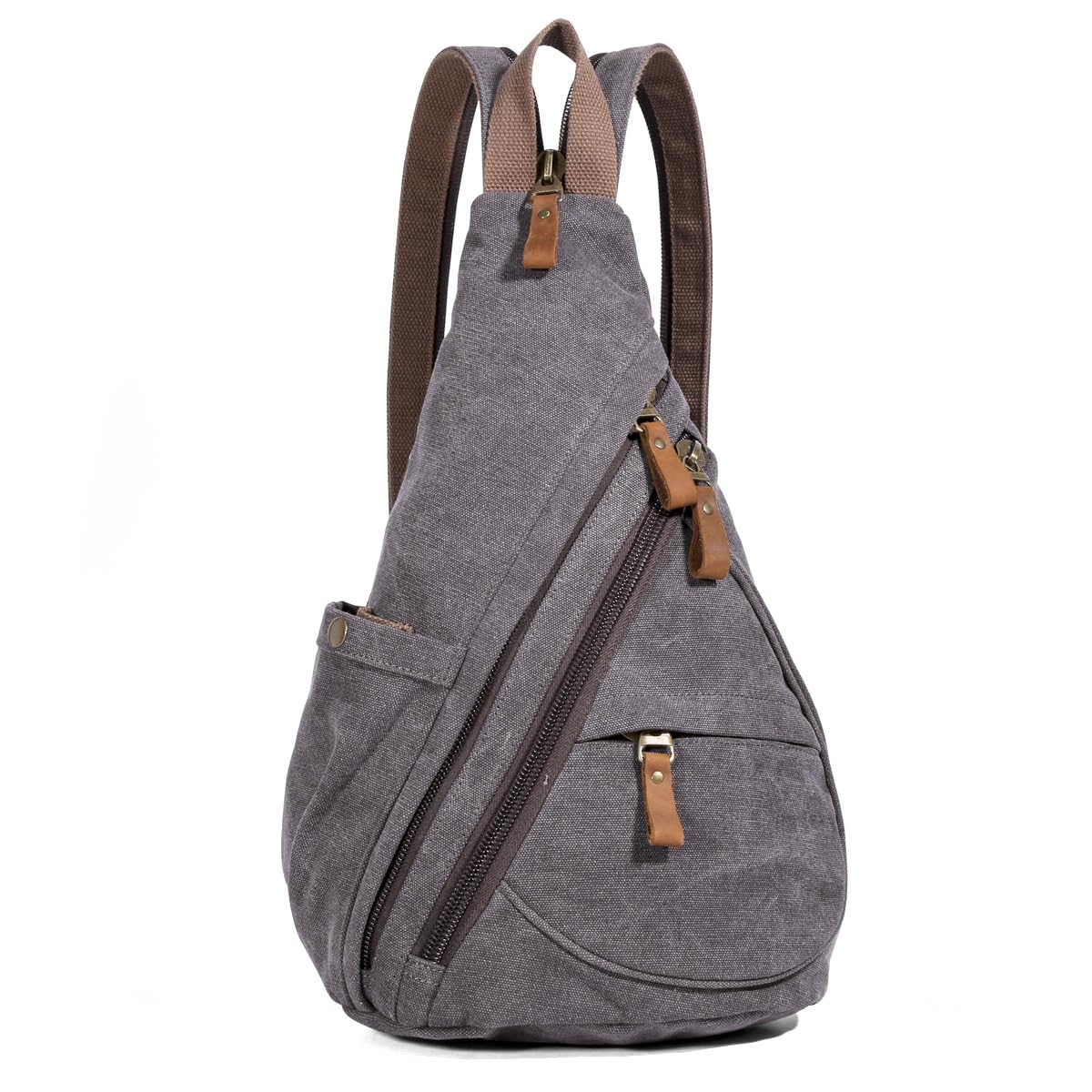 Canvas Sling Bag - Small Crossbody Backpack Shoulder Casual Daypack Chest Bags Rucksack for Men Women Outdoor Cycling Hiking Travel