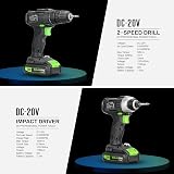 GALAX PRO D6001 20V Cordless Drill Driver Impact Combo Kit 1.3Ah Battery view 5