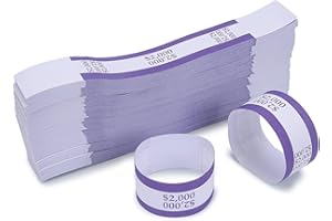 L LIKED Money Band Self Sealing Currency Straps for Bill Wrappers (Purple $2000-1000 PCS)