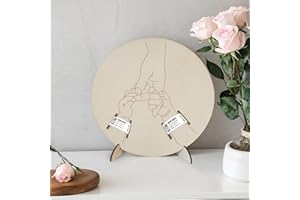 BQSAZHYJ Newborn Baby Announcement Sign, Wooden Engraved Baby Birth Hospital Bracelet Holder Hello World Newborn Announcement Board Welcome Baby Shower Decor (twins)