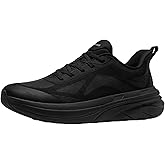 AIRHAS Men's Foot Shape Toe Box Running Shoes Comfortable Slip on Walking Shoes for Men Cushioned Athletic Tennis Shoes Men with Rubber Outsole (Black, 12.0)