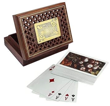 Playing Cards Box for Standard Decks Wood - 6.3 Inch with Out Cards The Mind Challenge