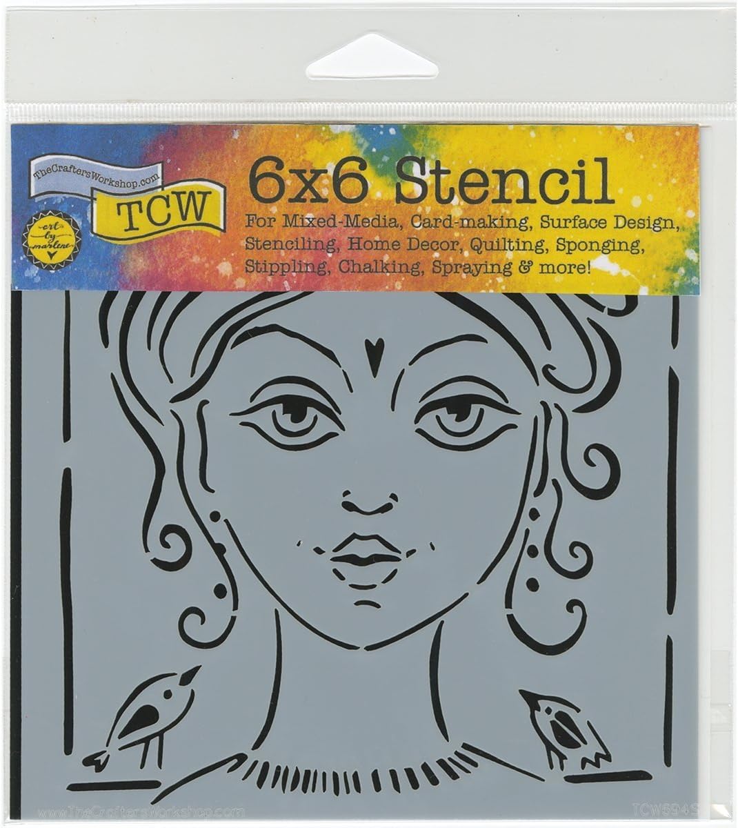 The Crafters Workshop "Angelique" Stencil, Transparent, 6 x 6-Inch (18 x 16 x 0.1 cm)