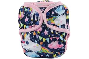 HIBABY One Size Cloth Diaper Cover Snap with Double Gusset (Rainbow)