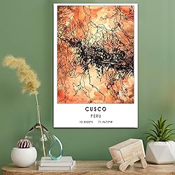 Cusco Map Poster, Peru Map Art Poster, Map Decor