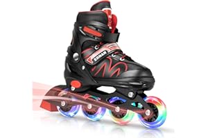 ERNAN Inline Roller Skates,Adjustable Inline Skate for Kids and Adults with Full Light Up Wheels,Outdoor Roller Blades for Boys and Girls, Men and Women