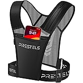 PRESTELS Running Vest Phone Holder - Reflective Running Vest for Men & Women - Adjustable & Breathable Design - Best Chest Pack Gear with Multiple Pockets for Phone, Water Bottle & Other Accessories