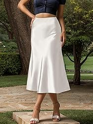 Women's Satin High Waist Hidden Elasticized