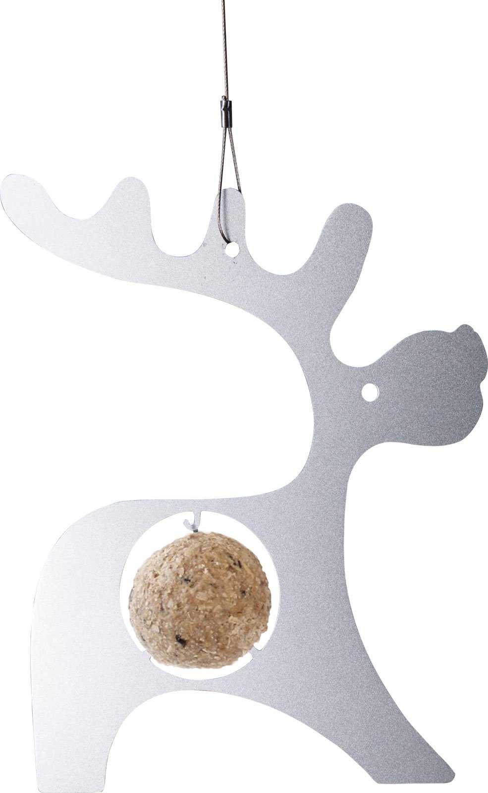 Wedo Rudibird 2058554 Iron Bird Feeder 17.5 x 21.5 x 0.1 cm with 50 cm Cord Silver