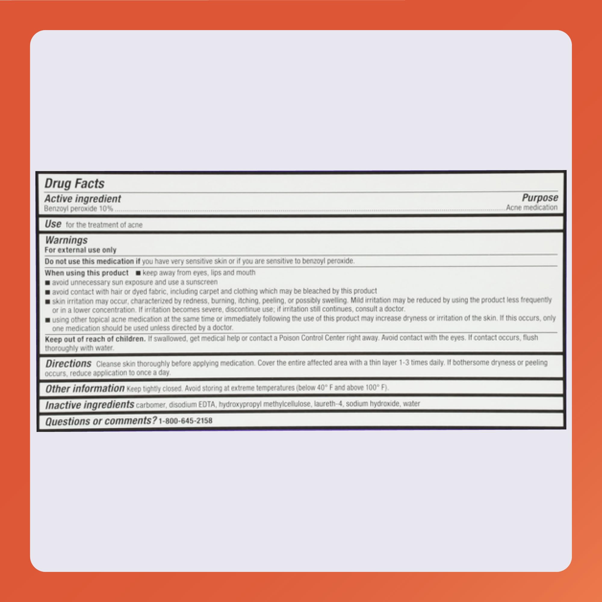 Rugby Acne Medication Benzoyl Peroxide Gel USP, 10% - Clear Up Acne Pimples - Greaseless, Vanishing Formula - 1.5 Oz (42.5g) - 3 Pack