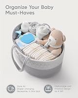 Maliton Rustic Chic Diaper Caddy Cotton Rope Grey 3 Compartments view 9