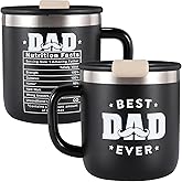 HottKiiper Birthday Gifts for Dad, Father's Day Gifts from Daughter Son, BEST DAD EVER 14 Oz Insulated Tumbler with Wooden Handle, Christmas Gifts for Dad, Grandpa, Husband (14oz Black)