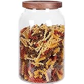 LEAVES AND TREES Y 1 Gallon Glass Jar with Airtight Lid and Anti-Skid Bottom for Dry Food Storage