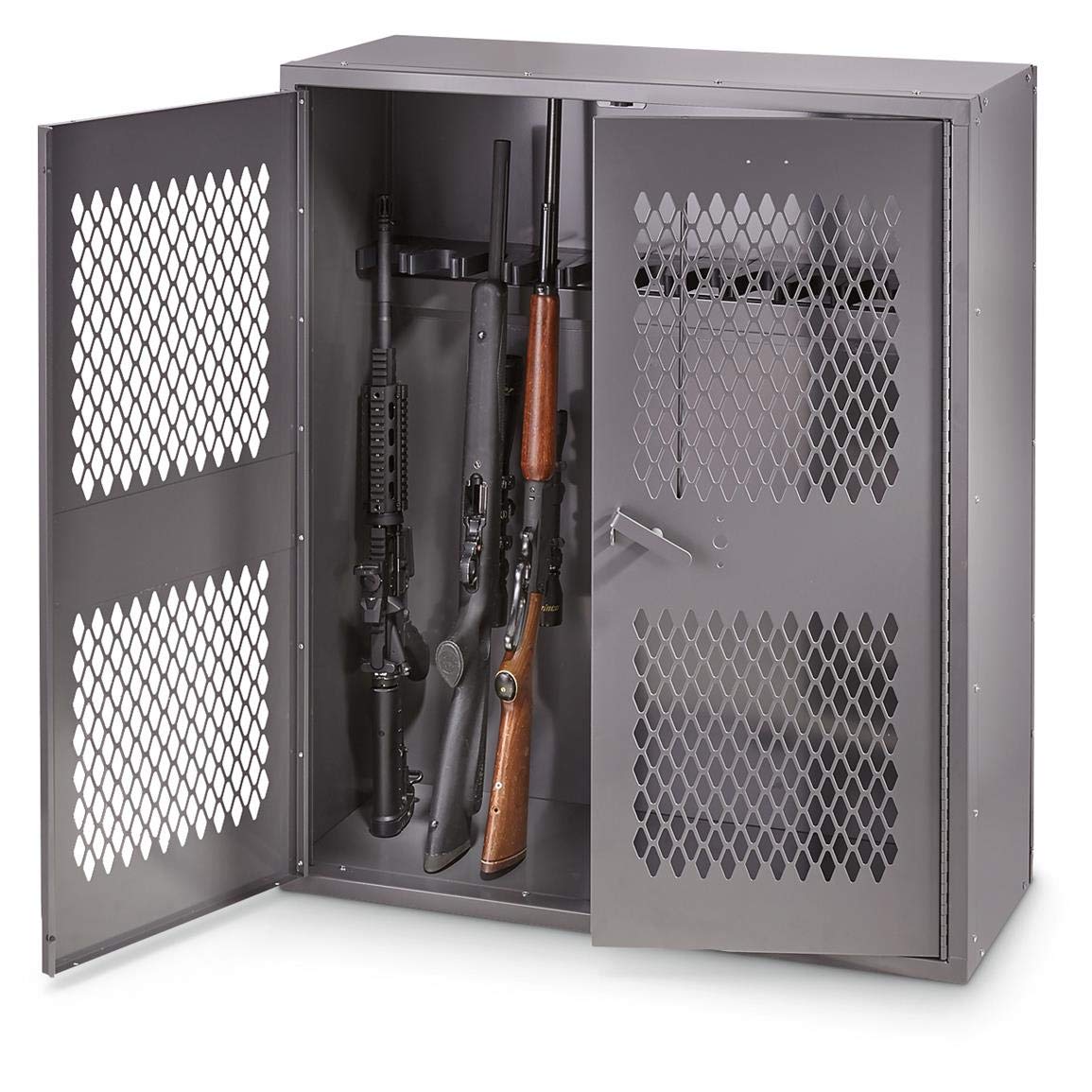 Gun Adjustable Rifle Shotgun Storage Security Locker System