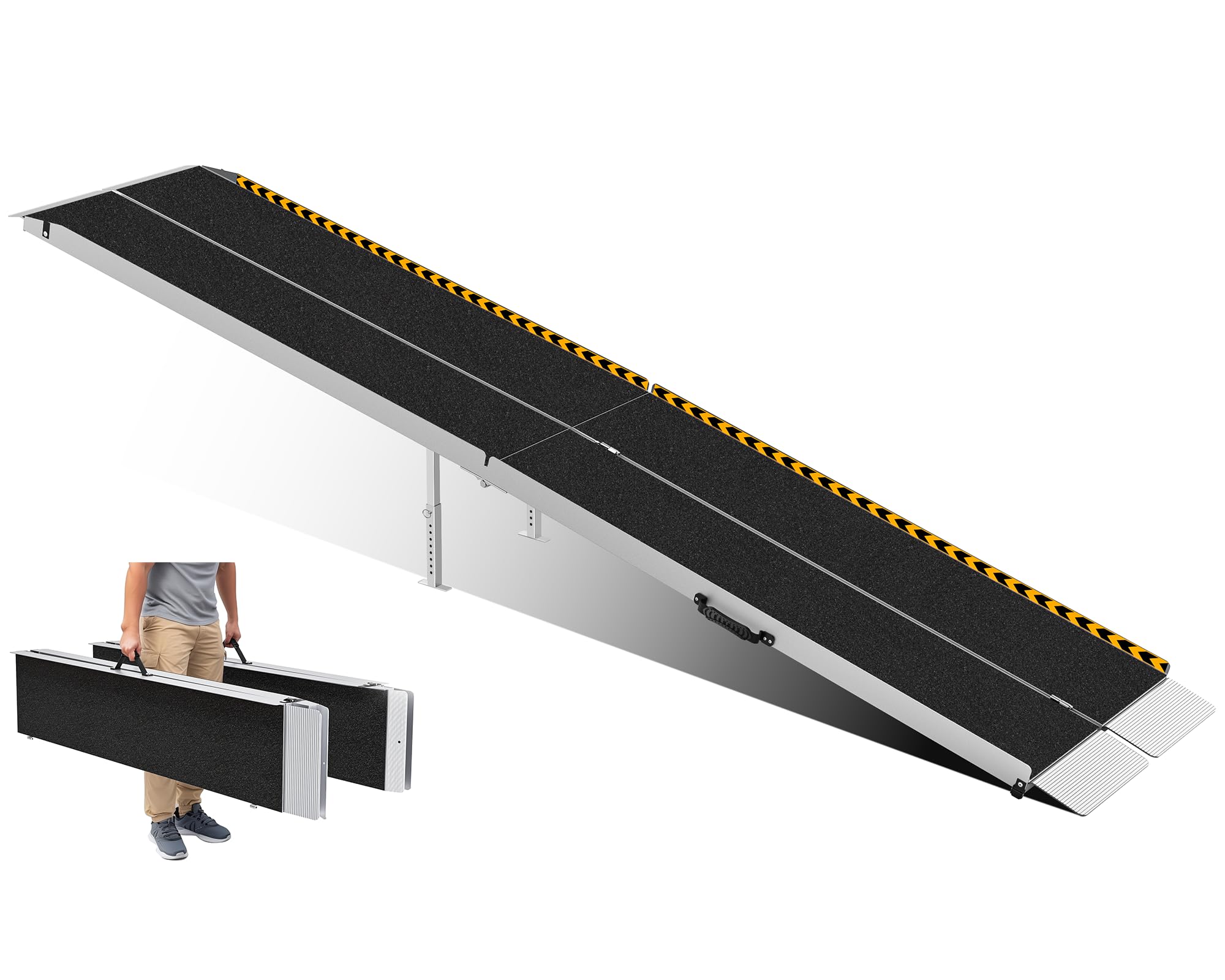 Photo 1 of **MINOR DAMAGE/check clerk comments**
TaiH Leo 12 Feet Wheelchair Ramp, Non-Slip Aluminum Folded Handicap Ramp with Support Legs, Safer Detachable Door Threshold Wheelchair Ramps for Home Steps, Commercial Wheel Chair Ramp for Doorways