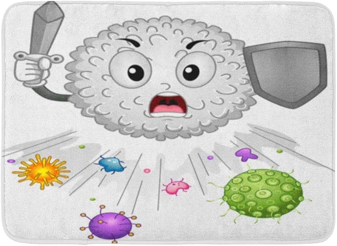 Kanaite Alfombrilla de baño Defensa Mascota inmune con glóbulos Blancos