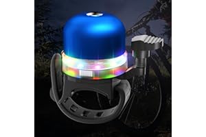 MVIIOE Bike Bell for Kids & Adults, Bicycle Bell for Kids Bikes Accessories Handlebar Mounted 3 Modes Light Clear Crisp Loud Bike Ring, Support Type C Charging