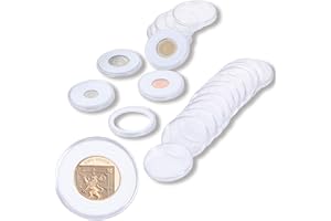 Uncle Paul 20 Sets Coin Capsules 46mm with 6 Sizes (20/25/30/35/40/46mm) Foam Gaskets Coin Case Holder Protector for Coin Collection