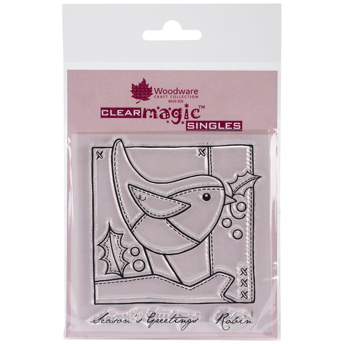 Woodware Clear Stamps 3.5"X3.5" SheetPatch Robin Square Amazon.co.uk