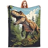 amepay Dinosaur Blanket Gifts for Boys Kids Jurassic Tyrannosaurus Dino Flannel Throw Blankets for Home Couch Bed Sofa Soft Fuzzy Lightweight Decor All Season 60x50 Inches