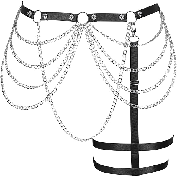 2 Piece Women's Harness Fashion Garter Belt Leg Loop Decoration